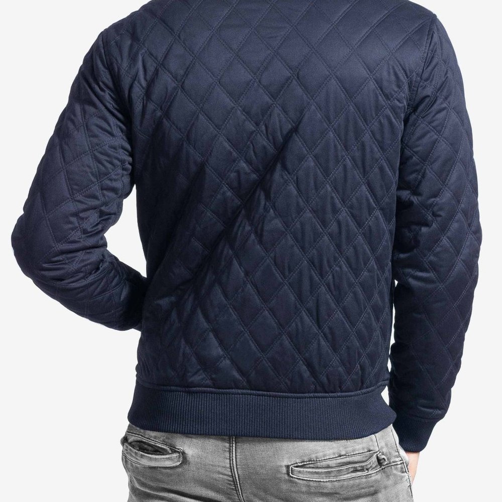 OLGYN Men’s Navy Blue Bomber Jacket - Picture 2 of 4